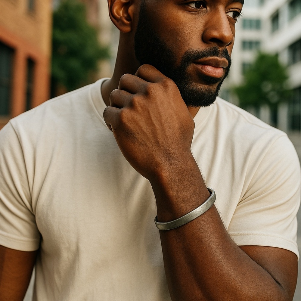 Vintage Speidel USA Solid Metal Men’s Cuff Bracelet